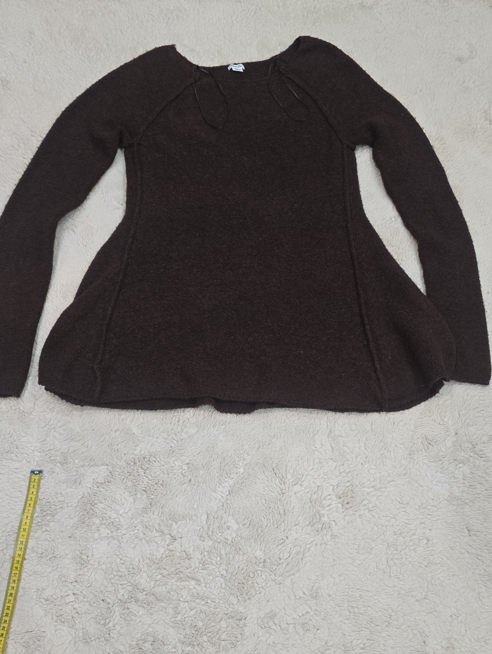 Kimchi Blue Dark Brown Scoop Neck Long-Sleeve Knit Sweater
